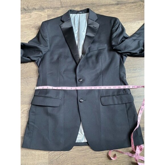 EUC MENS Calvin Klein 100% wool black 2 button sport blazer suit jacket size 40R - Picture 9 of 10